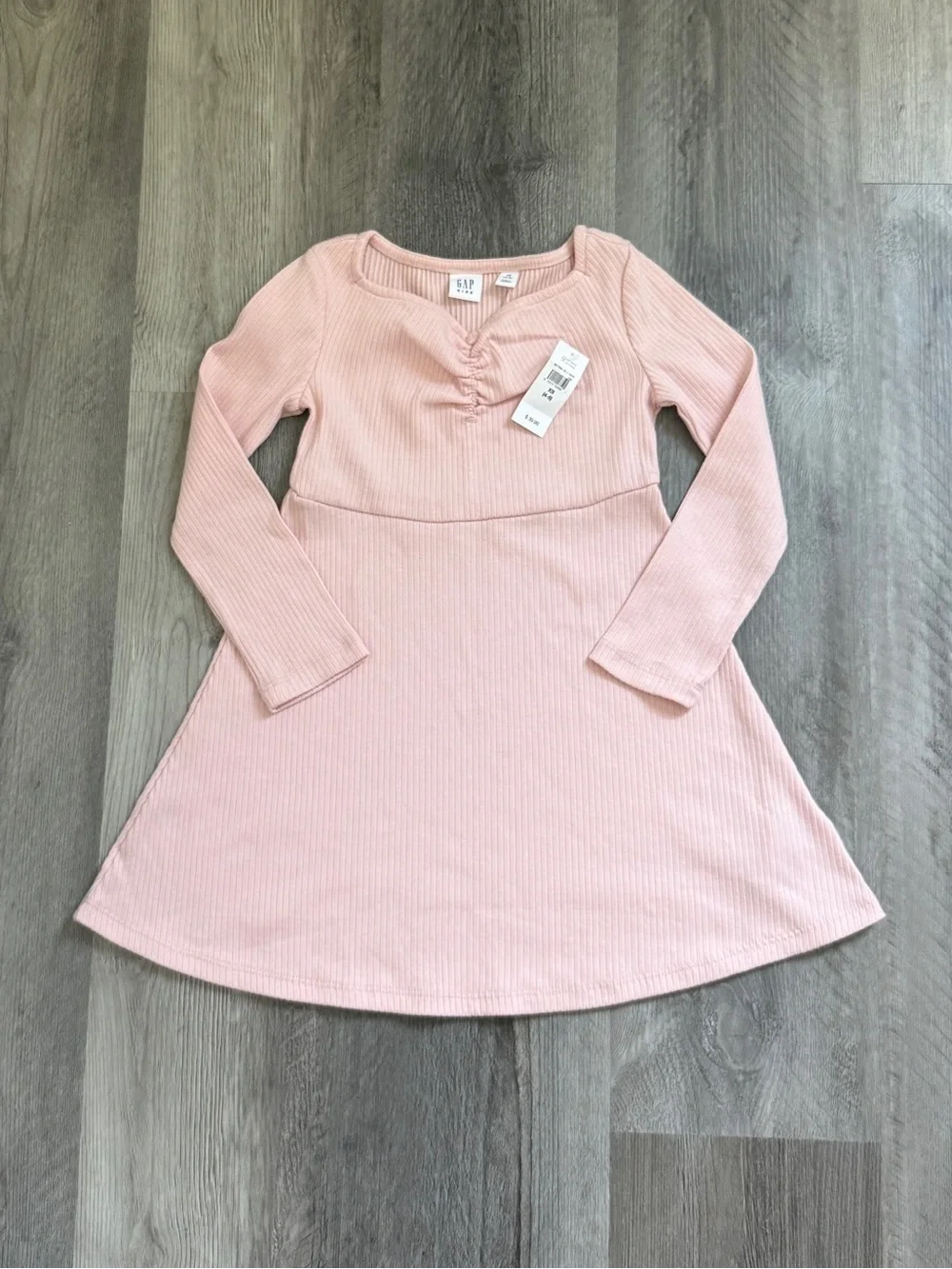 GAP Girls Dress Pink Ribbed Long Sleeve NEW XS 4-5